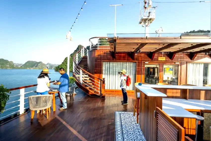ha long bay luxury cruise sundeck