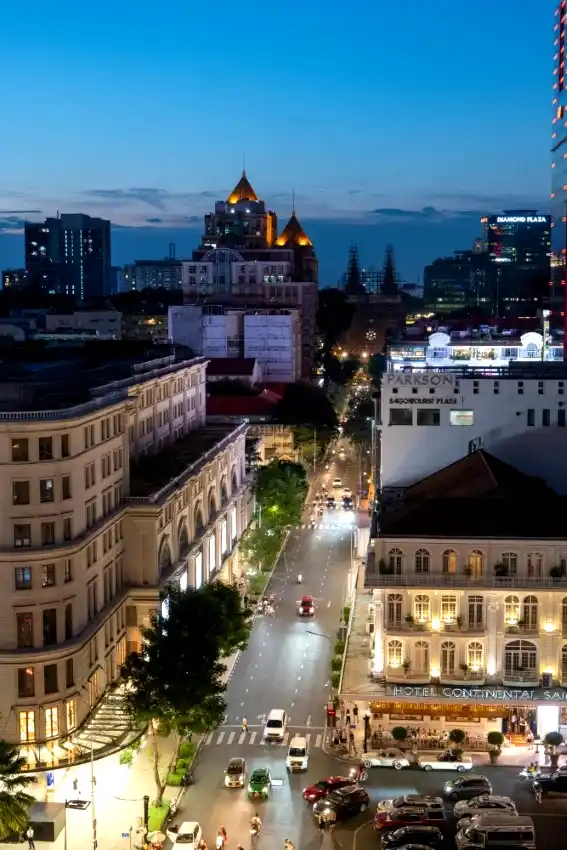 ho chi minh city district 1 night skyline