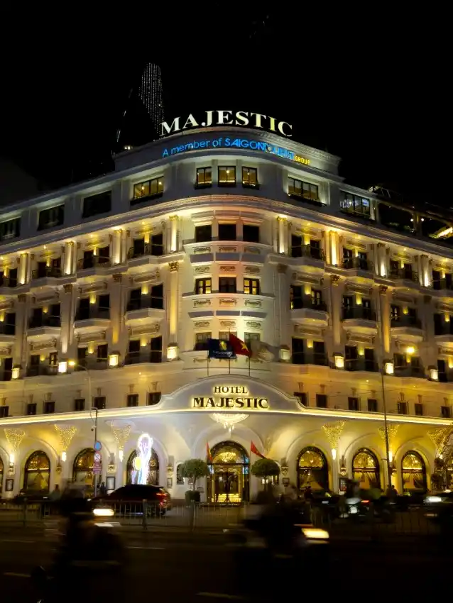 hotel majestic saigon night facade