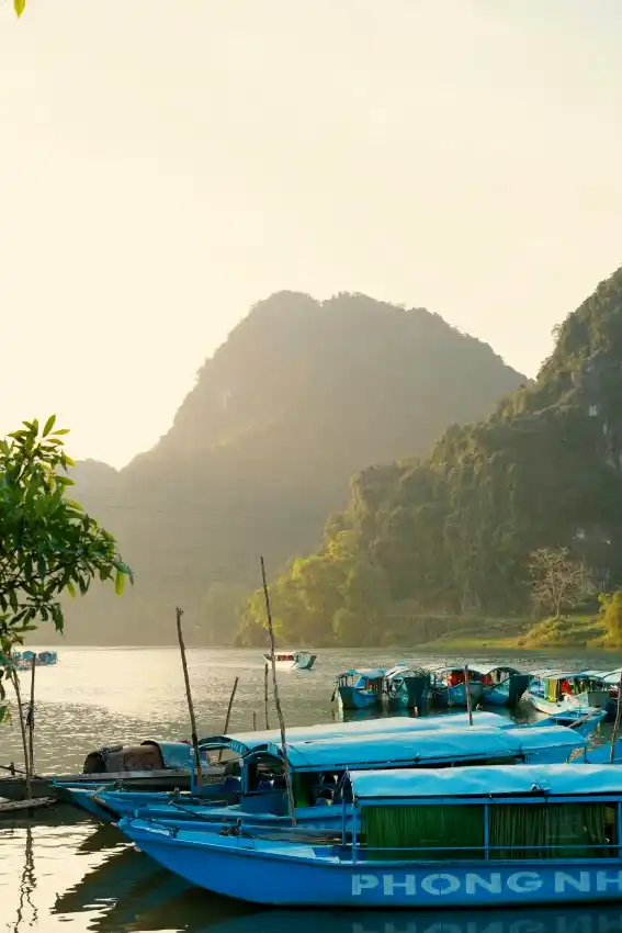 phong nha cave tourist boats vietnam