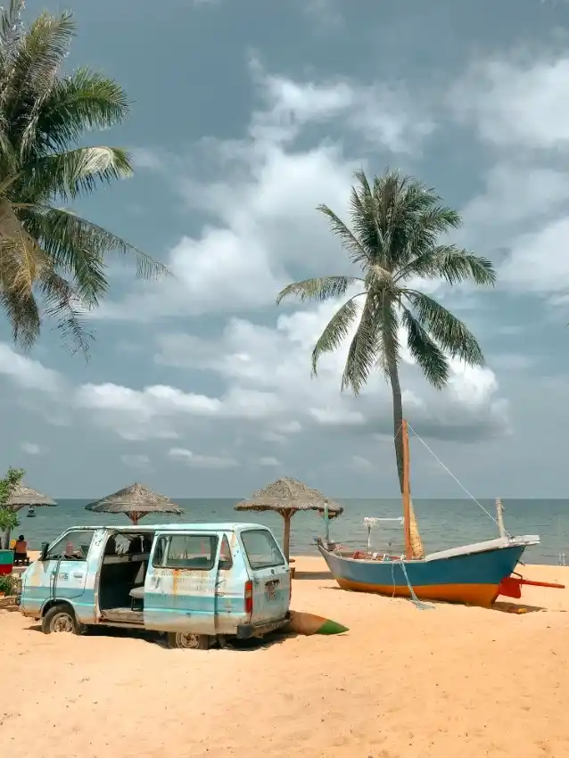 phu quoc island vintage van beach