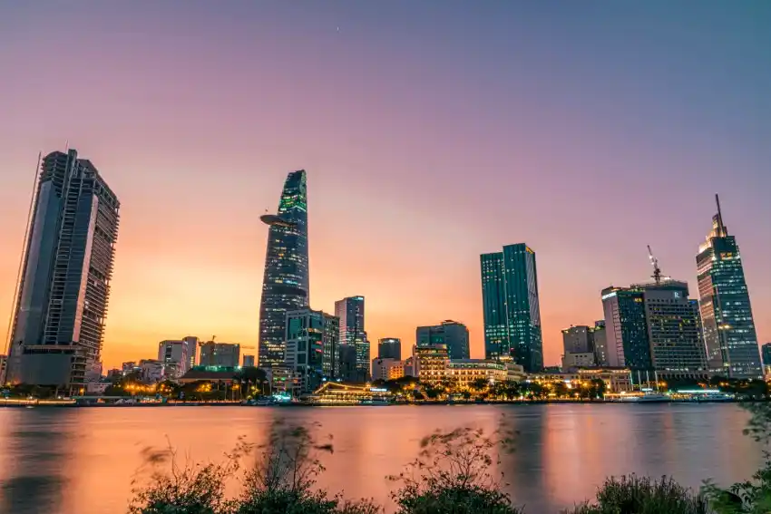 saigon riverfront district 1 golden hour