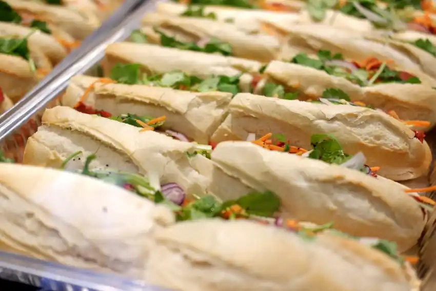 traditional banh mi baguettes street food