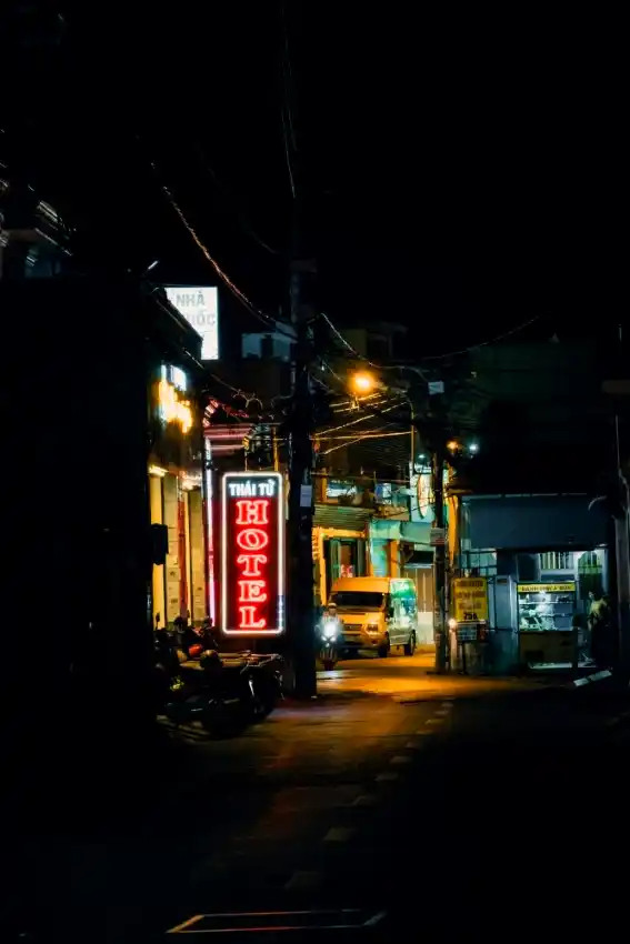 vietnam backpacker district night street